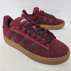 Adidas Grand Court Alpha 00s Sneakers JQ3009 Burgundy Suede Gum Mens Size 9